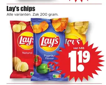 Dirk Lay's chips zak 200 gram aanbieding