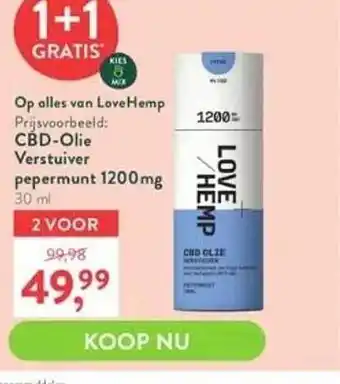 Holland & Barrett Op alles van lovehemp aanbieding