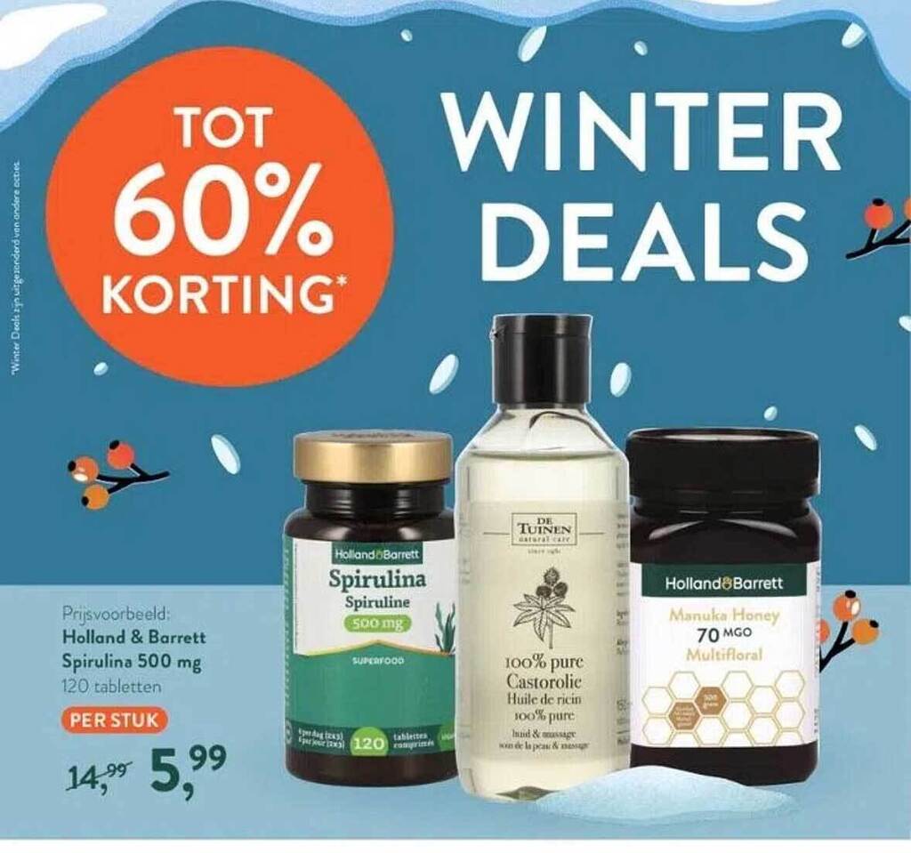Holland & barrett spirulina 500 mg aanbieding bij Holland & Barrett