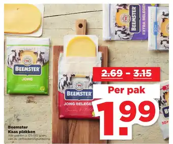 PLUS Beemster Kaas plakken per pak aanbieding