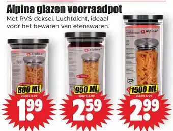 Dirk Alpina glazen voorraadpot aanbieding
