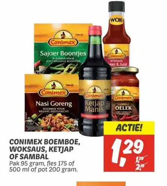 Dekamarkt Conimex boemboe, woksaus, ketjap of sambal aanbieding