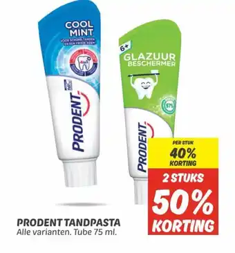 Dekamarkt Prodent tandpasta 75 ml 2 stuks aanbieding