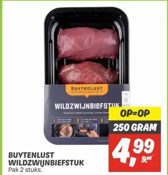 Dekamarkt Buytenlust wildzwijnbiefstuk 250 gram aanbieding