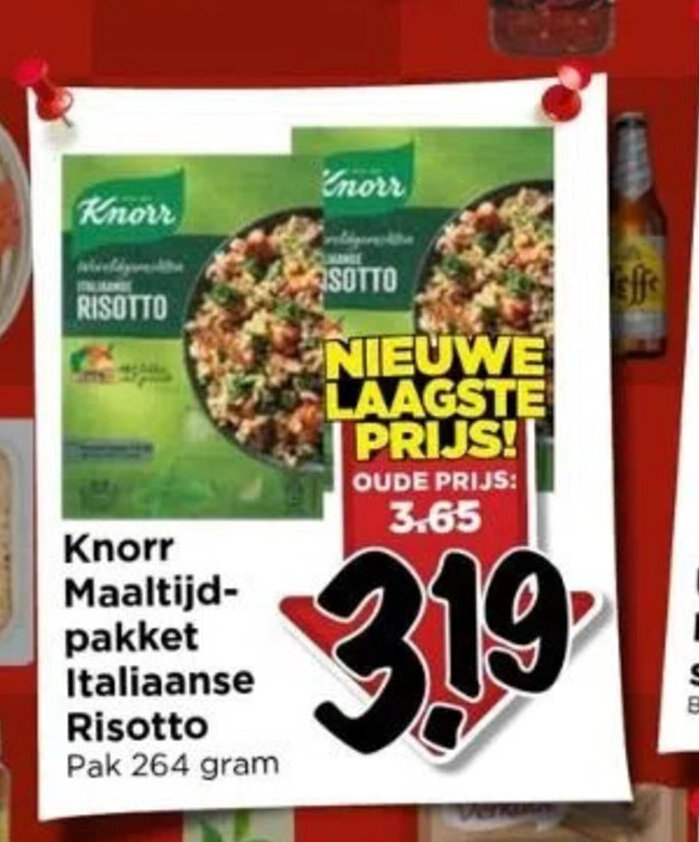 Knorr maaltijdpakket Italiaanse Risotto 264 gram aanbieding bij Vomar