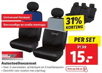 Lidl Autostoelhoezenset aanbieding