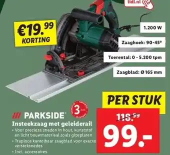 Lidl Iii parksideⓡ insteekzaag met geleiderail aanbieding