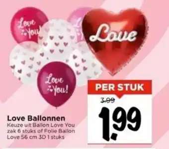 Vomar Voordeelmarkt Love Ballonnen aanbieding