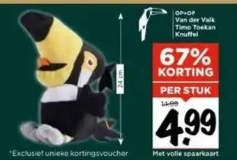 Vomar Voordeelmarkt Van der Valk Timo Toekan Knuffel aanbieding