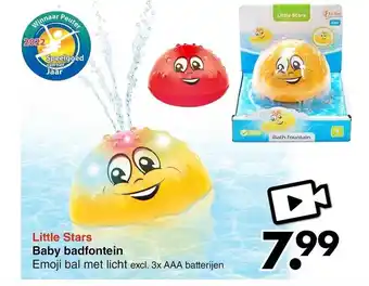 Wibra Little stars baby badfontein emoji bal met licht aanbieding