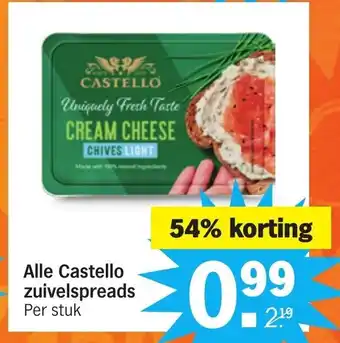 Albert Heijn Alle Castello zuivelspreads aanbieding