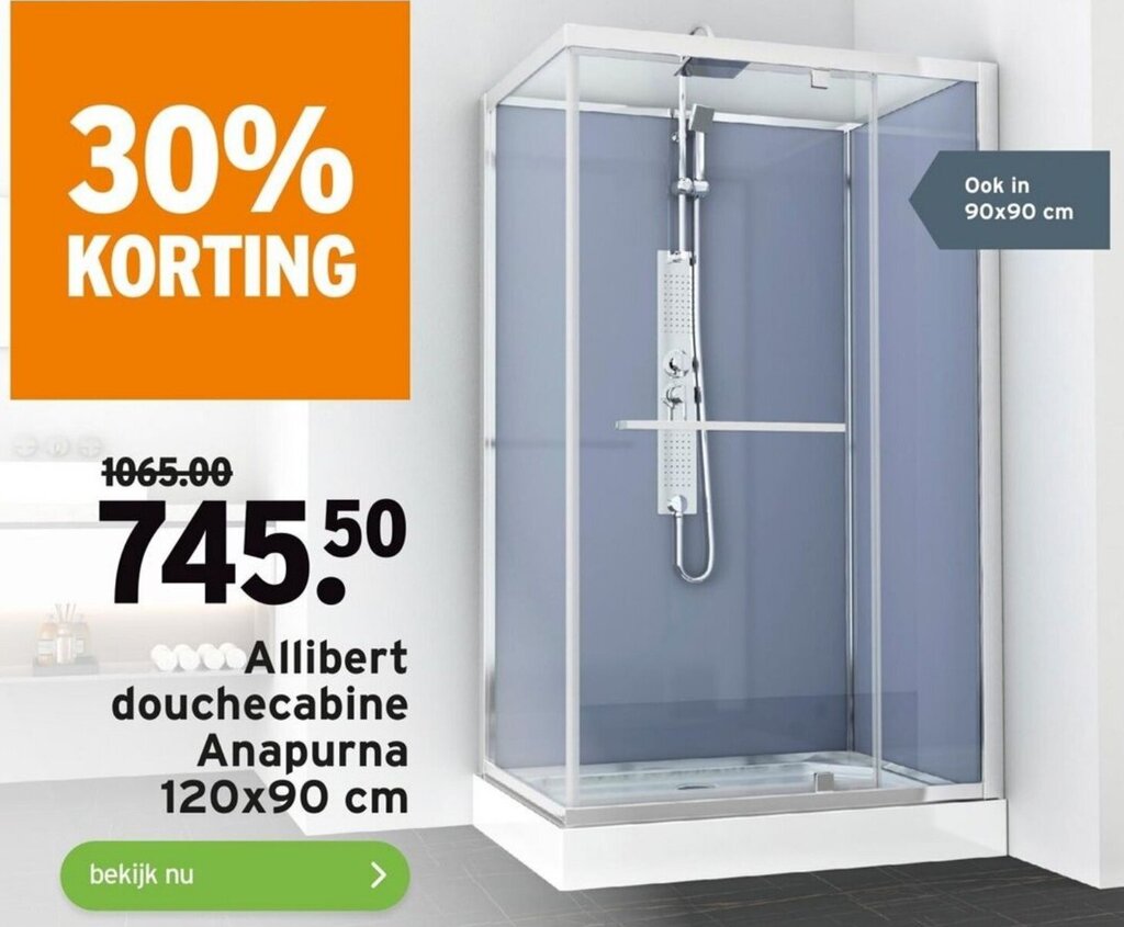 Allibert douchecabine Anapurna 120 x 90 cm aanbieding bij GAMMA