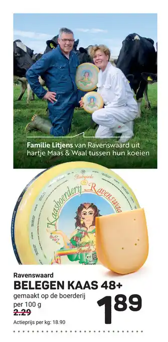 Ekoplaza Ravenswaard Belegen Kaas 48+ per 100 g aanbieding