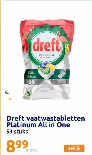 Action Dreft vaatwastabletten platinum all in one aanbieding