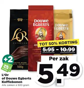 PLUS L'or of douwe egberts koffiebonen aanbieding