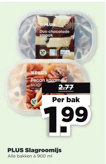 PLUS Plus slagroomijs aanbieding