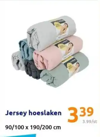 Action Jersey hoeslaken 90/100 x 190/200 cm aanbieding