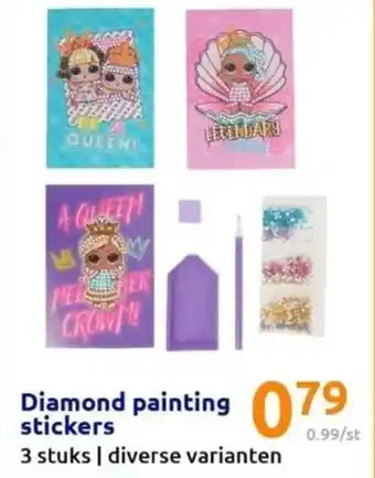 Action Diamond painting stickers 3 stuks aanbieding