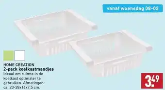 ALDI Home creation 2-pack koelkastmandjes ideaal om ruimte in de koelkast optimaler te gebruiken. afmetingen: ca. 20-28x16x7.5 cm. aanbieding