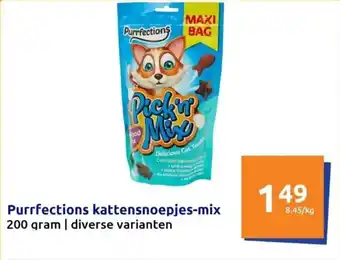 Action Purrfections kattensnoepjes-mix 200g aanbieding