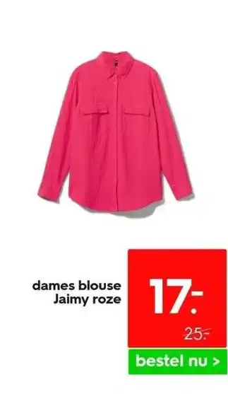 HEMA Dames blouse jaimy roze aanbieding