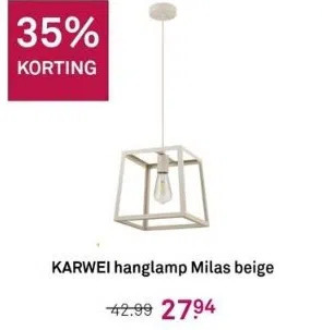 Karwei Karwei hanglamp milas beige aanbieding