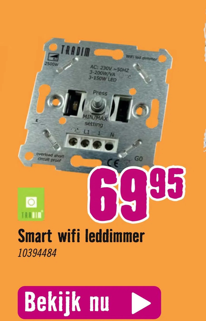 Smart wifi leddimmer aanbieding bij Hornbach