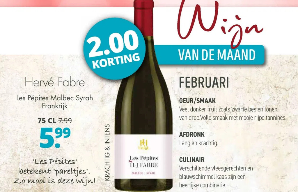 Hervé fabre les pépites malbec syrah frankrijk aanbieding bij Mitra