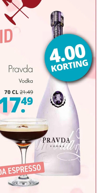 Mitra Pravda vodka aanbieding