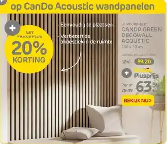 Praxis Cando green decowall acoustic 260 x 30cm aanbieding