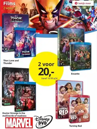 Boekenvoordeel Thor: love and thunder, encanto, doctor strange in the multiverde of madness of turning red films aanbieding