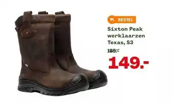 Welkoop Sixton peak werklaarzen texas, s3 aanbieding