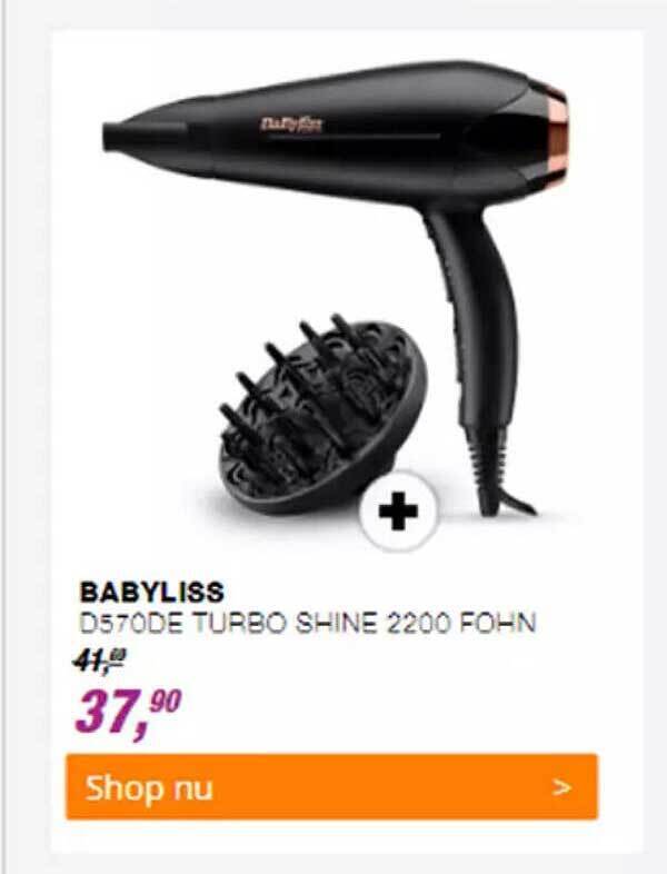 Babyliss d570de turbo shine 2200 fohn aanbieding bij EP