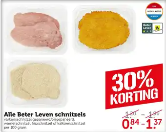 Coop Alle beter leven schnitzels aanbieding