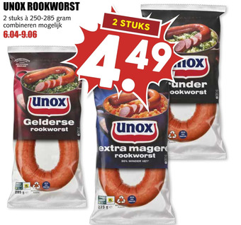 MCD Supermarkt Unox rookworst aanbieding