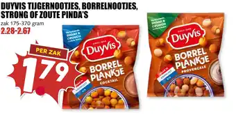 MCD Supermarkt Duyvis tijgernootjes, borrelnootjes, strong of zoute pinda's aanbieding