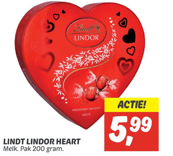 Dekamarkt Lindt lindor heart aanbieding