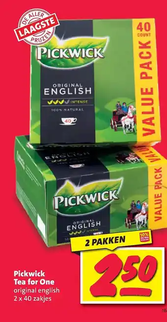 Nettorama Pickwick tea for one aanbieding