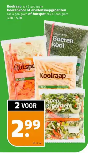 Poiesz Koolraap, boerenkool of erwtensoepgroenten of hutspot aanbieding