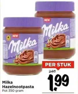 Vomar Voordeelmarkt Milka hazelnootpasta aanbieding