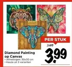 Vomar Voordeelmarkt Diamond painting op canvas aanbieding