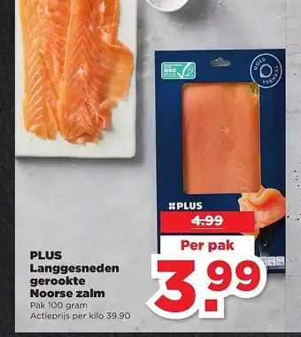 PLUS Plus langgesneden gerookte noorse zalm aanbieding