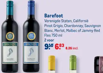 Makro Barefoot 750ml aanbieding