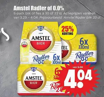 Dirk Amstel radler of 0.0% aanbieding