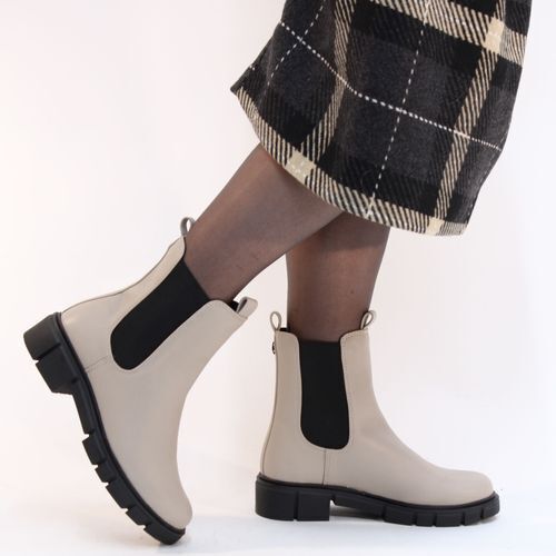 Marco tozzi chelseaboot dames beige aanbieding bij Durlinger Schoenen
