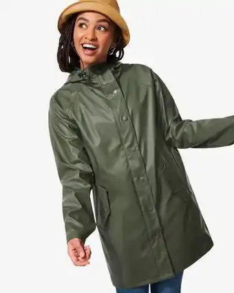 HEMA Hema dames waterproof regenjas josie donkergroen (donkergroen) aanbieding