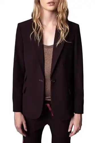 Otrium Zadig & voltaire venus crepe veste bordeaux aanbieding