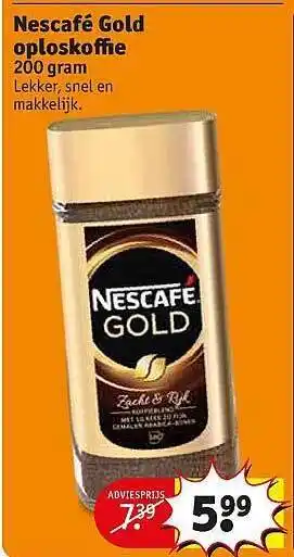 Kruidvat Nescafé Gold Oploskoffie 200g aanbieding