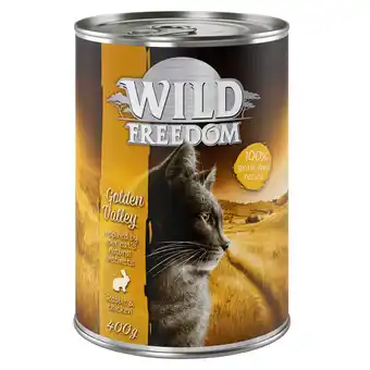 Zooplus 5 + 1 gratis! 6 x 200 g/ 400 g wild freedom adult kattenvoer - golden valley - konijn & kip (6 x 400 g) aanbieding