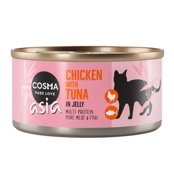 Zooplus 6x170g thai / asia in gelei kip met tonijn cosma kattenvoer aanbieding